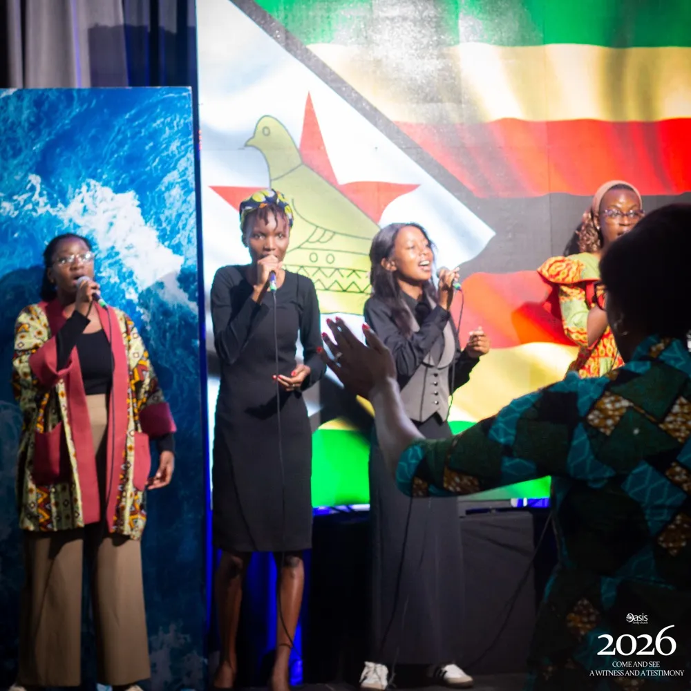 Worship team leading Oasis Family Church in praise